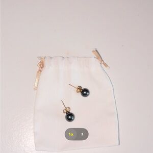 Elegant Black Pearl Stud Earrings